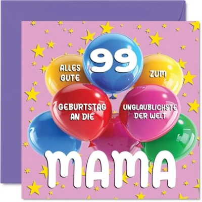 Abbildung von Stuff4 99. Geburtstagskarte Mama Unglaublichsten der Welt Geburtstagskarten für 99 Jahre von Tochter Sohn, 145mm Geburtstag Glückwunschkarten