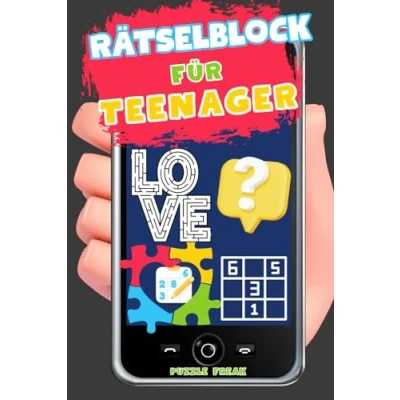 Abbildung von Rätselblock für Teenager: Cooler Rätselspaß: Kreuzwort, Logikrätsel, Logical, Wortsuche, Denkrätsel, Schüttelwörter, Labyrinthe, fehlende Buchstaben, Sudoku