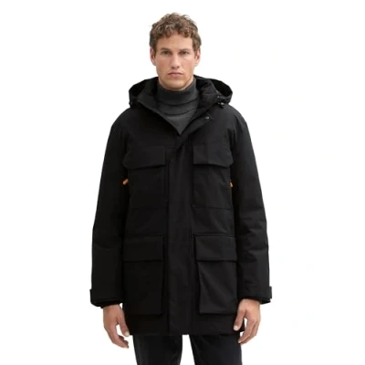 Abbildung von TOM TAILOR Denim Herren Artic Parka mit Abnehmbarer Kapuze, 29999 Black, M