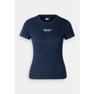 Abbildung von Tommy Jeans SLIM Essential LOGO TEE Tshirt basic, Damen, Größe: 32, Dark night navy
