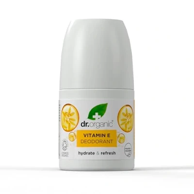 Abbildung von Dr Organic Vitamin E Deodorant, Aluminiumfrei, Männer, Frauen, Natürlich, Vegan, Tierversuchsfrei, Paraben &amp; SLS frei, Zertifiziert Bio, 50ml