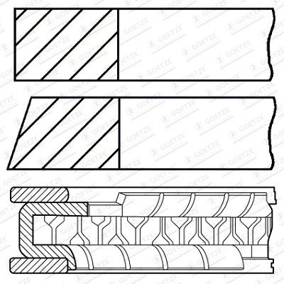 Abbildung von GOETZE ENGINE 08 422600 00 Kolbenringsatz 73 NISSAN: MICRA 3