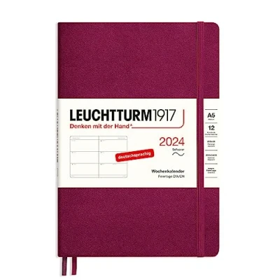 Abbildung von LEUCHTTURM1917 367657 Wochenkalender Medium (A5) 2024, Softcover, Port Red, Deutsch, 12 Monate