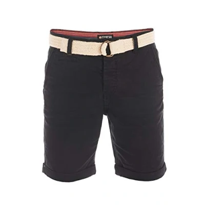 Abbildung von riverso Kurze Hosen Herren Sommer Chino Shorts mit Gürtel Regular Fit RIVHenry Bermuda Stretch, Größe:W 42, Farbe:Black