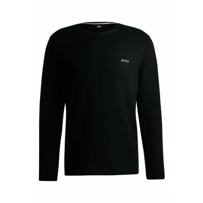 Abbildung von BOSS Waffle Nachtwäsche Shirt, Herren, Größe: Large, Black one