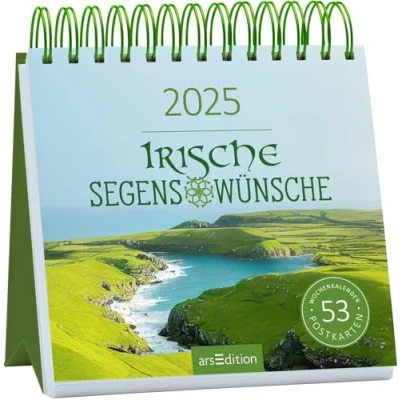 Abbildung von Postkartenkalender Irische Segenswünsche 2025: Wochenkalender 2025, 53 Postkarten für Sehnsuchtsmomente