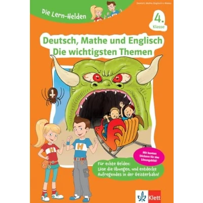 Abbildung von Klett Die Lern Helden Deutsch, Mathe und Englisch 4. Klasse: wichtigsten Themen in der Grundschule mit Stickern