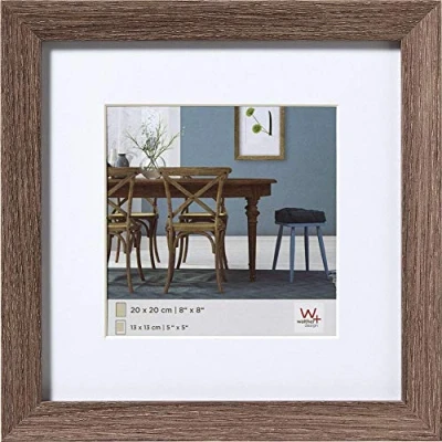 Abbildung von walther design Bilderrahmen nussbaum 20 x cm mit Passepartout, Fiorito Holzrahmen EF220N