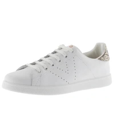 Abbildung von victoria Low Top Tennis Leder &amp; Glitter Ferse Perforiertes Logo 1125104 für Damen ROSA 39