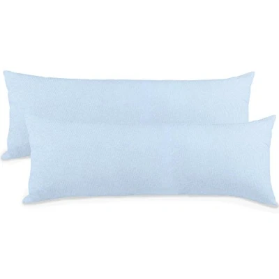 Abbildung von Aqua textil Classic Line Kissenbezug 2er Set 40 x 145 cm blau Baumwolle Seitenschläferkissen Bezug Kissenhülle, Kopfkissenüberzug, Pillowcase, Bettkissen, Kopfkissenbezug, Reißverschluss