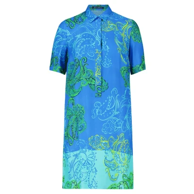 Abbildung von Betty Barclay Damen Hemdblusenkleid mit Knopfleiste 40, Green/Blue