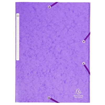 Abbildung von Exacompta 17116H 25er Pack Premium Einschlagmappe. Aus extra starkem Colorspan Karton DIN A4 mit 2 Gummizügen und 3 Klappen schwarz Sammelmappe Dokumentenmappe ideal für Büro Schule