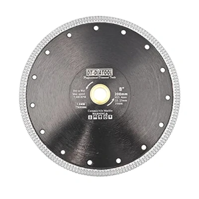Abbildung von DT DIATOOL Diamant Trennscheibe 230 mm X 25,4 mm/22,23 Sägeblatt mit Mesh Turbo für Porzellan Fliesen Marmor Keramik Granit
