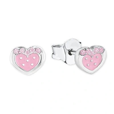 Abbildung von Prinzessin Lillifee Mädchen Ohrstecker Herz 925 Sterling Silber Zirkonia rosa