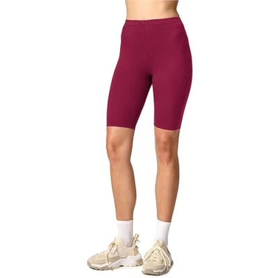 Abbildung von Merry Style Damen Sport Leggings kurz Sportleggings Radlerhose Sporthose aus Viskose MS10 145 (Weinrot, L)