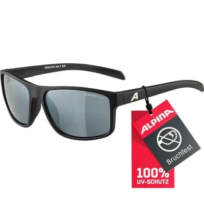 Abbildung von ALPINA NACAN I Verspiegelte und Bruchsichere Sonnenbrille Mit 100% UV Schutz Für Erwachsene, black matt, One Size