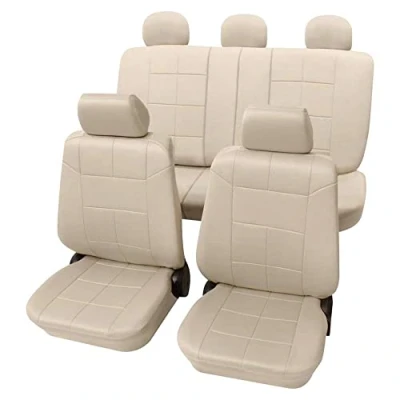 Abbildung von PETEX Auto Sitzbezüge Universal Komplett Set 17 teilig Dakar beige, Eco Class mit SAB 1 Vario Plus