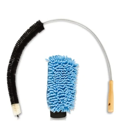 Abbildung von Revol Heizkörperbesen + Handschuh 120 cm Heizungsbesen mit Ziegenhaar Borsten Ideal für die Reinigung von Flachheizkörpern