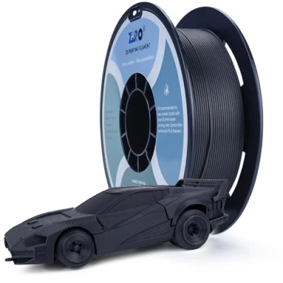 Abbildung von ZIRO PLA Kohlefaser 1.75mm 3D Drucker Filament 0.8kg Spule Schwarz