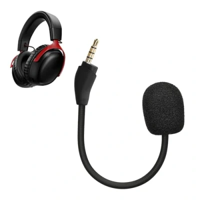Abbildung von kwmobile Ersatz Kopfhörer Mikrofon kompatibel mit Kingston HyperX Cloud III Headset Gaming Headphones 3,5 mm Klinkenstecker Schwarz