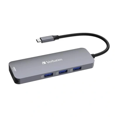 Abbildung von Verbatim USB C Pro Multiport Hub 8 in 1, Adapter auf HDMI, A und PD, microSD &amp; SD Kartenleser, für Mac, MacBook Pro/Air, iPad Pro, Thinkpad, Windows Computer, Laptop Co
