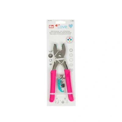 Abbildung von Prym pink Love Vario Zange mit Loch /Color Snaps Werkzeug, Stahl, 19 cm