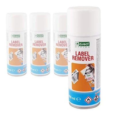 Abbildung von D.RECT Kleberlöser und Etikettenlöser Etikettenentferner Klebstoffentferner Aufkleberentferner Aufkleber Klebereste Entferner Sprühdose 400ml 4 Stück