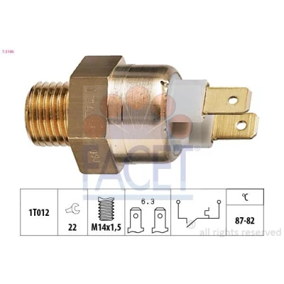 Abbildung von FACET 7.5146 Temperaturschalter, Kühlerlüfter M14x1,5 Made in Italy OE Equivalent