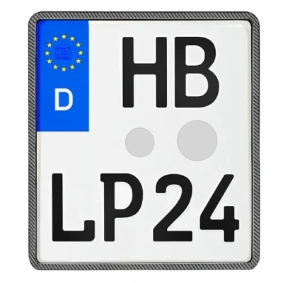 Abbildung von kennzeichenhalter Motorrad 180x200 Carbon Optik Nummernschildhalterung 180 x 200 Kennzeichenhalterung Kennzeichenverstärker Kennzeichen Halter + Befestigungsschr.