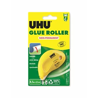 Abbildung von UHU Kleberoller Glue Roller Non Permanent, Für wieder ablösbares Verkleben von Papier, Karton und Fotos, 9,5 m x 6,5 mm