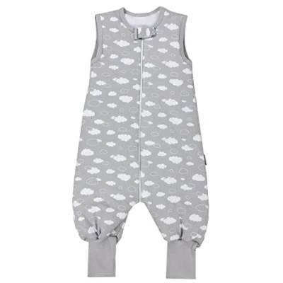Abbildung von TupTam Baby Schlafsack mit Füßen Ganzjahresschlafsack OEKO TEX zertifizierte Materialien 2,5 TOG, Farbe: Giraffe, Größe: 68 74