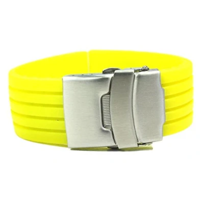 Abbildung von GELBES KAUTSCHUK SILIKON Armband Taucher Diver 22mm FALTSCHLIEßE