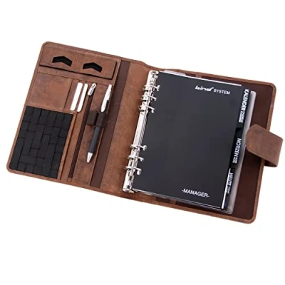 Abbildung von Roberto Romano 48222 Systemplaner A5, Timeplaner aus Leder, Managerplaner, Terminplaner mit Systemeinlage Manager, Kalender 1 Woche = 2 Seiten, Planer Magnetverschluss ca. 24,5 x 20 cm, braun