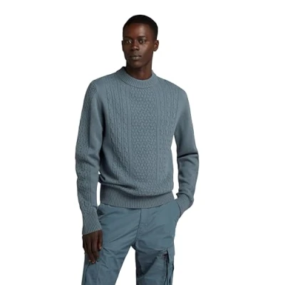 Abbildung von G Star RAW Herren Cable Knitted Pullover, Grau (axis D23939 D447 5781), S
