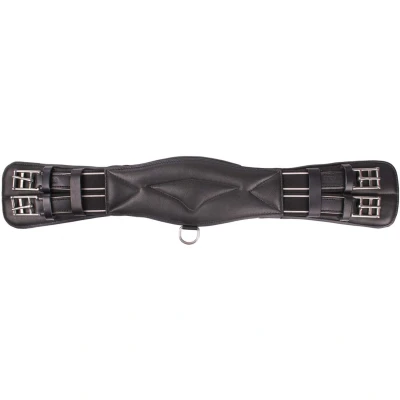 Abbildung von Horka Dressur Sattelgurt Gefüttert Leder Schwarz/Silber 40cm