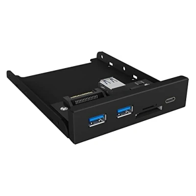 Abbildung von ICY BOX USB 3.0 Frontpanel, 1x C, 2x A, SD und microSD Kartenleser, 3,5 Zoll intern, Metall, IB HUB1417 i3