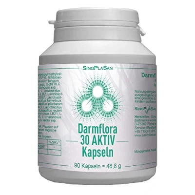Abbildung von Darmflora 30 AKTIV 90 Kapseln Bakterienstämme + Bio Inulin hoch dosiert magensaftresistent vegan