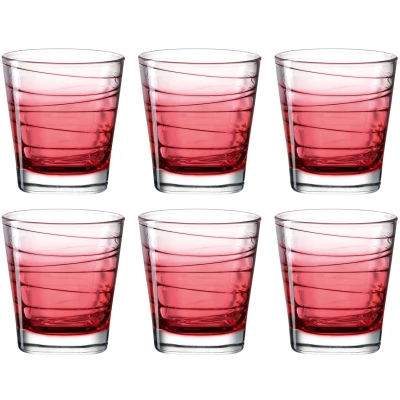 Abbildung von LEONARDO HOME 026842 Trinkglas VARIO STRUTTURA 6er Set 250 ml rot, Glas