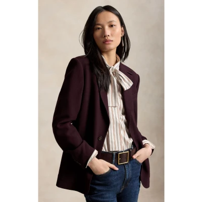 Abbildung von Polo Ralph Lauren für Damen. 211B17223001 Lila Blazer aus Wollkrepp (38), Lässig, Flieder, Wolle, Klassisch