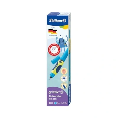 Abbildung von Pelikan 820455 griffix Tintenschreiber für Linkshänder, NeonFreshBlue, 1 Stück in Faltschachtel