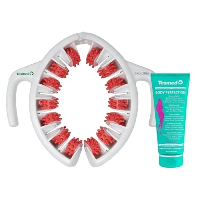 Abbildung von TESMED Cellulite Farbe Rosa + Creme Body Perfection: Massagegerät Made in Italy Anti mit dreifacher Wirkung