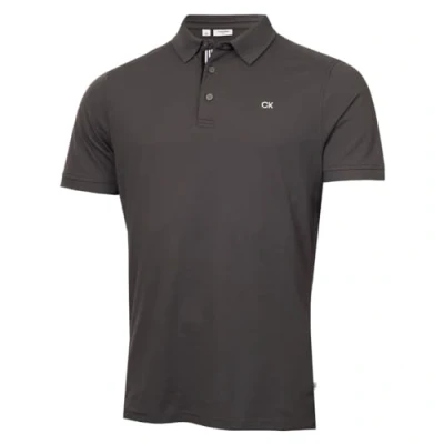 Abbildung von Calvin Klein Herren Campus 3 Knopf Kragen Polo Hemd Kohlesport L