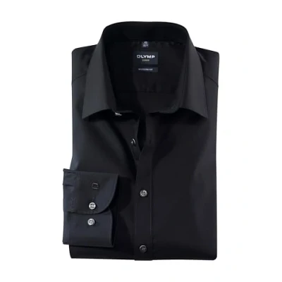 Abbildung von OLYMP Luxor modern fit Hemd Langarm Long Kent Kragen Popeline schwarz , 42