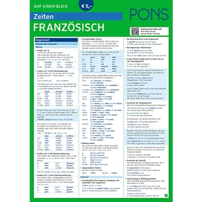 Abbildung von PONS Zeiten Auf einen Blick Französisch (PONS Blick)