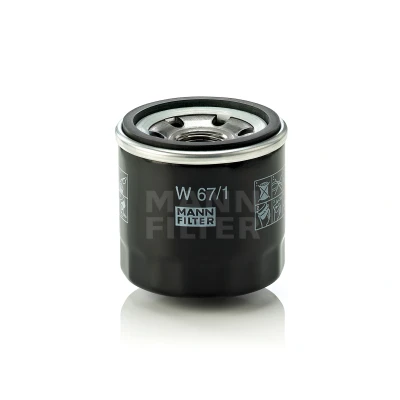 Abbildung von MANN FILTER W 67/1 Ölfilter M 20 X 1.5 mit einem Rücklaufsperrventil Anschraubfilter MAZDA: FAMILIA 6, RX 7 I, 2 Hatchback, NISSAN: Trail