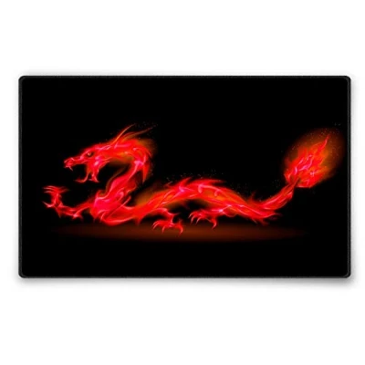 Abbildung von Silent Monsters Mauspad 360 x 250 mm Stoff Mousepad Drache rot Vernähter Rand rutschfest Gaming Büro Office Homeoffice 36 25 cm Mouse Pad Mat Mausunterlage für alle Maus Arten
