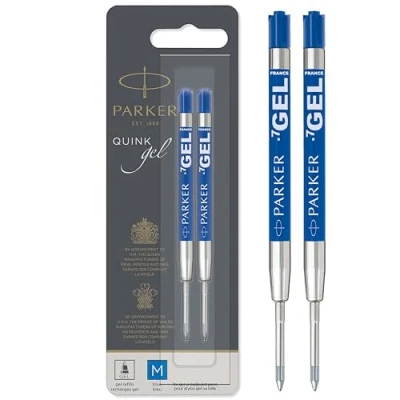 Abbildung von Parker Jotter Originals Nachfüllminen mit Geltinte blaue Nachfüllungen mittlere Schreibspitze (0,7 mm) 2 Stück