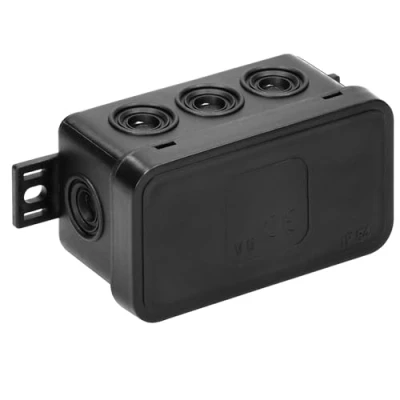 Abbildung von Miratic Abzweigdose Wasserdicht IP54 Verteilerdose Außen mit 8 Gummidrüsen Aufputz Robuste und Sichere Elektroinstallation für Außenbereiche (schwarz)