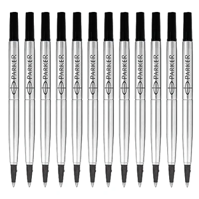 Abbildung von Parker Nachfüllmine für Rollerball mit mittlerer Spitze schwarz 12 Stück
