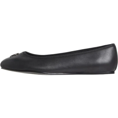 Abbildung von Tommy Hilfiger Damen Ballerinas aus Leder, Schwarz (Black), 37